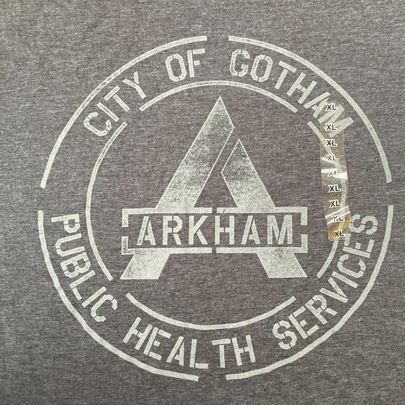 DC Comics Suicide Squad Men's New Gray Heather T-Shirt - Arkham Asylum Logo - Picture 2 of 6